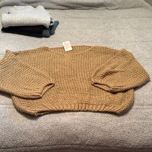 Elegant Tan Knit Sweater